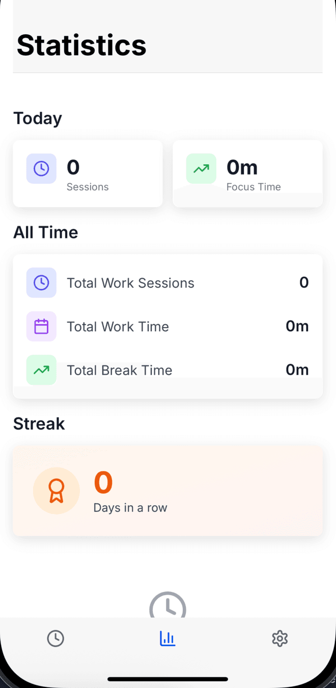 Pomodoro Timer App Mockup 2