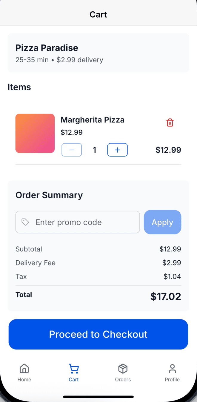 Food Delivery App Mockup 5
